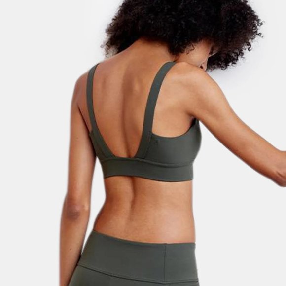 NEW ADAY "LIGHTEN UP" Sports Bra Moss Green Sustainable Athleisure Size XS - Picture 2 of 11